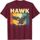 Cute Hawk Design Women Kids Bird Vintage Hawk Lovers T-Shirt - T-Shirt | Maroon