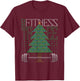 Oh Fitness Tree Christmas Workout Xmas Gym Weight Lifting T-Shirt - T-Shirt | Maroon