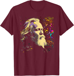 Pop Art Johannes Brahms Music Composer Piano T-Shirt - T-Shirt | Maroon