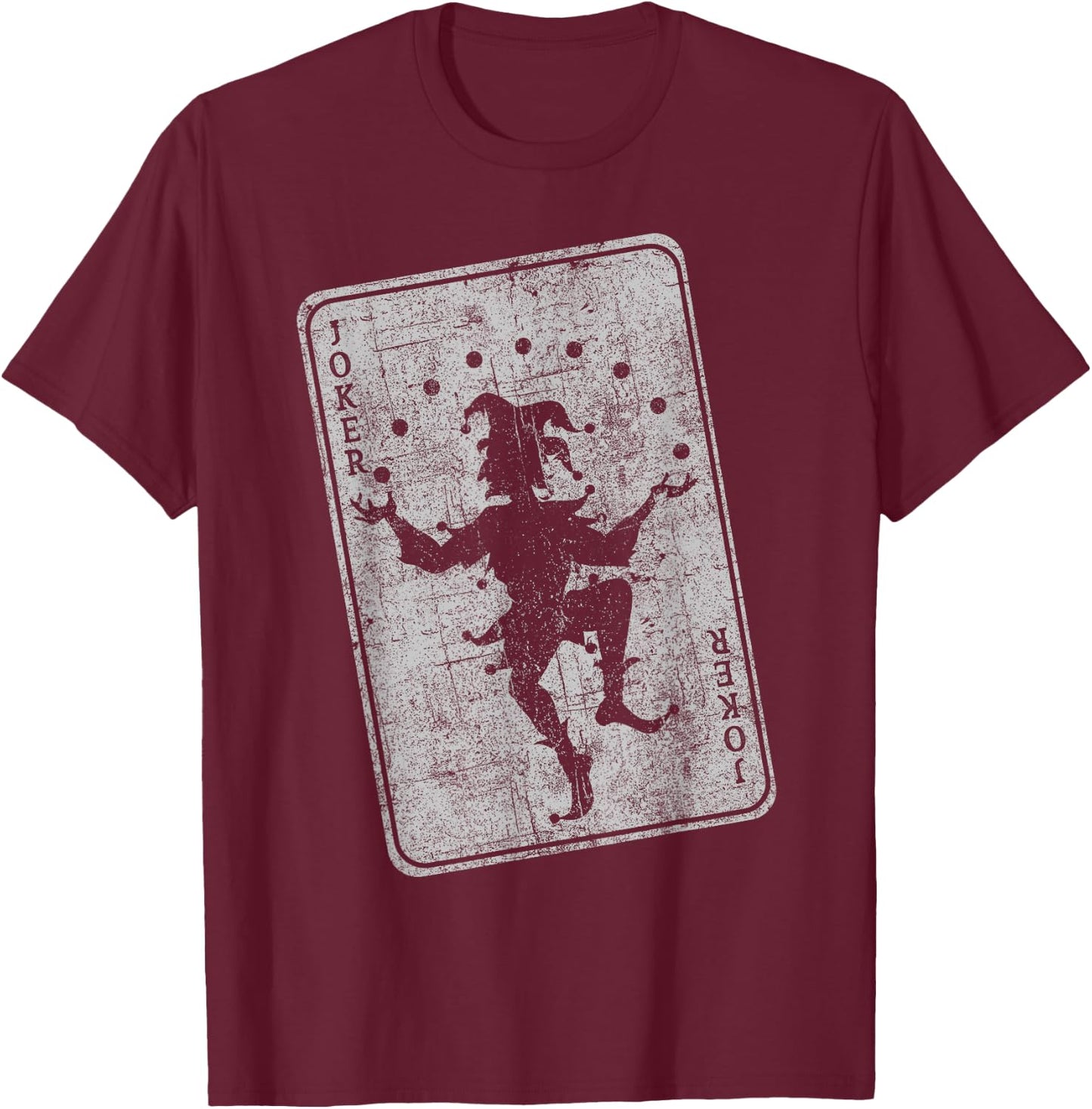 Joker playing card jester poker player halloween costume T-Shirt - T-Shirt | Maroon