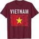Vietnam Flag Distressed - Men Women Kids - Vietnamese Flag T-Shirt - T-Shirt | Maroon
