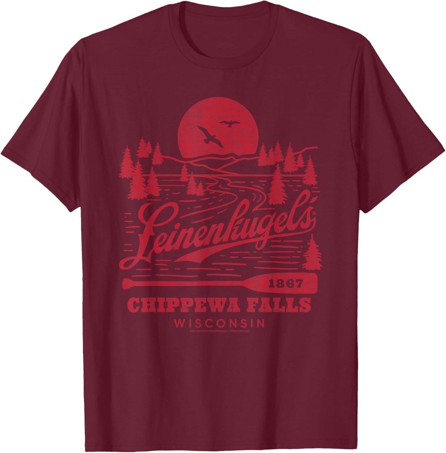 Leinenkugels - Outdoors Scene T-Shirt - T-Shirt | Maroon