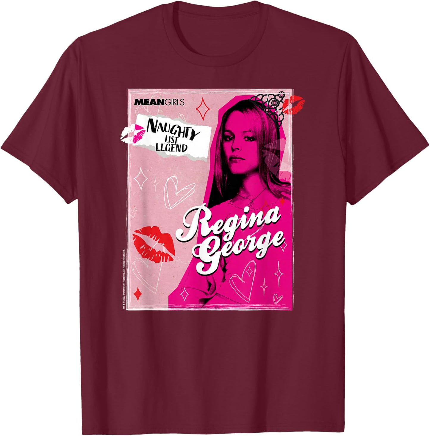 Mean Girls - Regina George Naughty List Legend T-Shirt - T-Shirt | Maroon