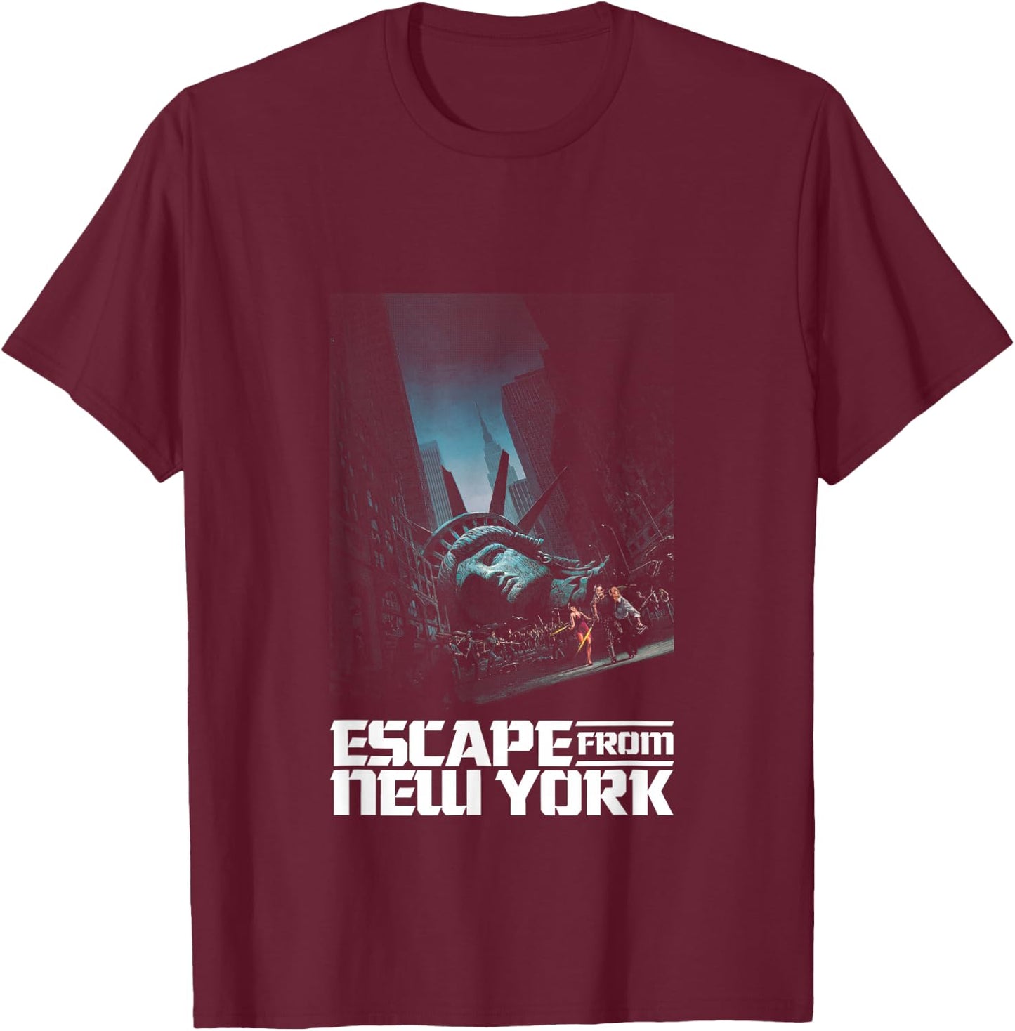 Escape From New York Fallen Statue Of Liberty T-Shirt - T-Shirt | Maroon