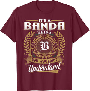 BANDA Family Member - Last Name BANDA Surname Personalized T-Shirt - T-Shirt | Maroon