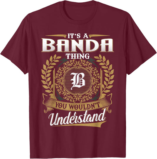 BANDA Family Member - Last Name BANDA Surname Personalized T-Shirt - T-Shirt | Maroon