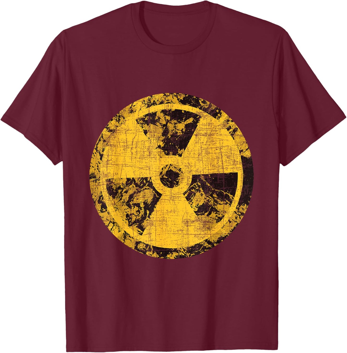 Biohazard Radioactive Sign - Science Lover Nuclear Engineer T-Shirt - T-Shirt | Maroon