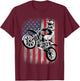 Dirt Bike American Flag Motocross Dirtbike Biker 4th of July T-Shirt - T-Shirt | Maroon