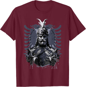 Skanderbeg Albanian National Hero Eagle Kosovo Albanian T-Shirt - T-Shirt | Maroon