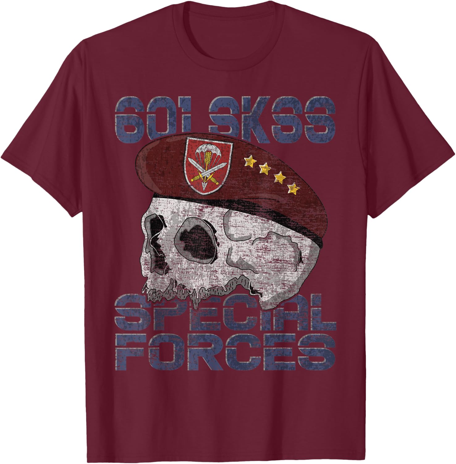 Czech Army 601st Special Force Moravec Czech Military T-Shirt - T-Shirt | Maroon