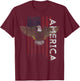 Distressed American Flag Vintage USA Flags Men Women America T-Shirt - T-Shirt | Maroon