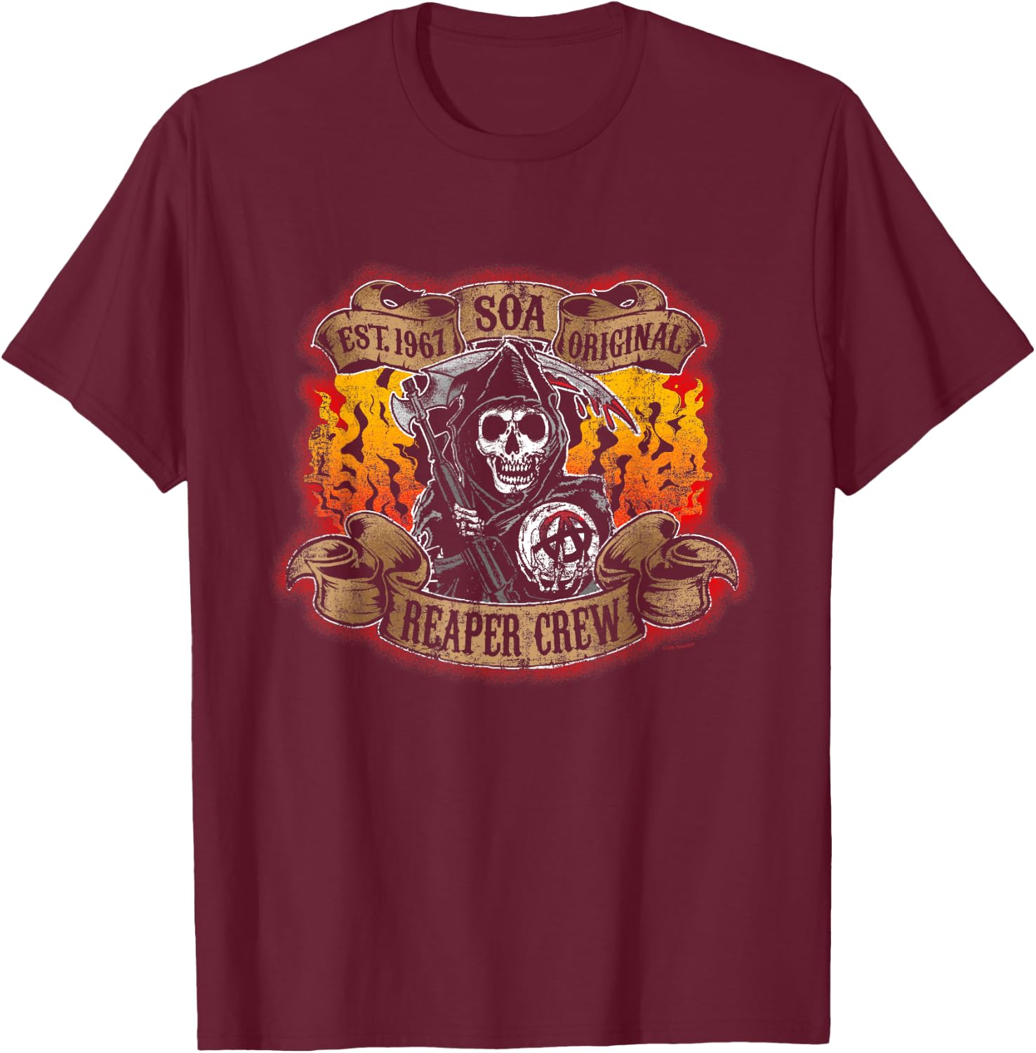 Sons of Anarchy Reaper Crew T-Shirt - T-Shirt | Maroon