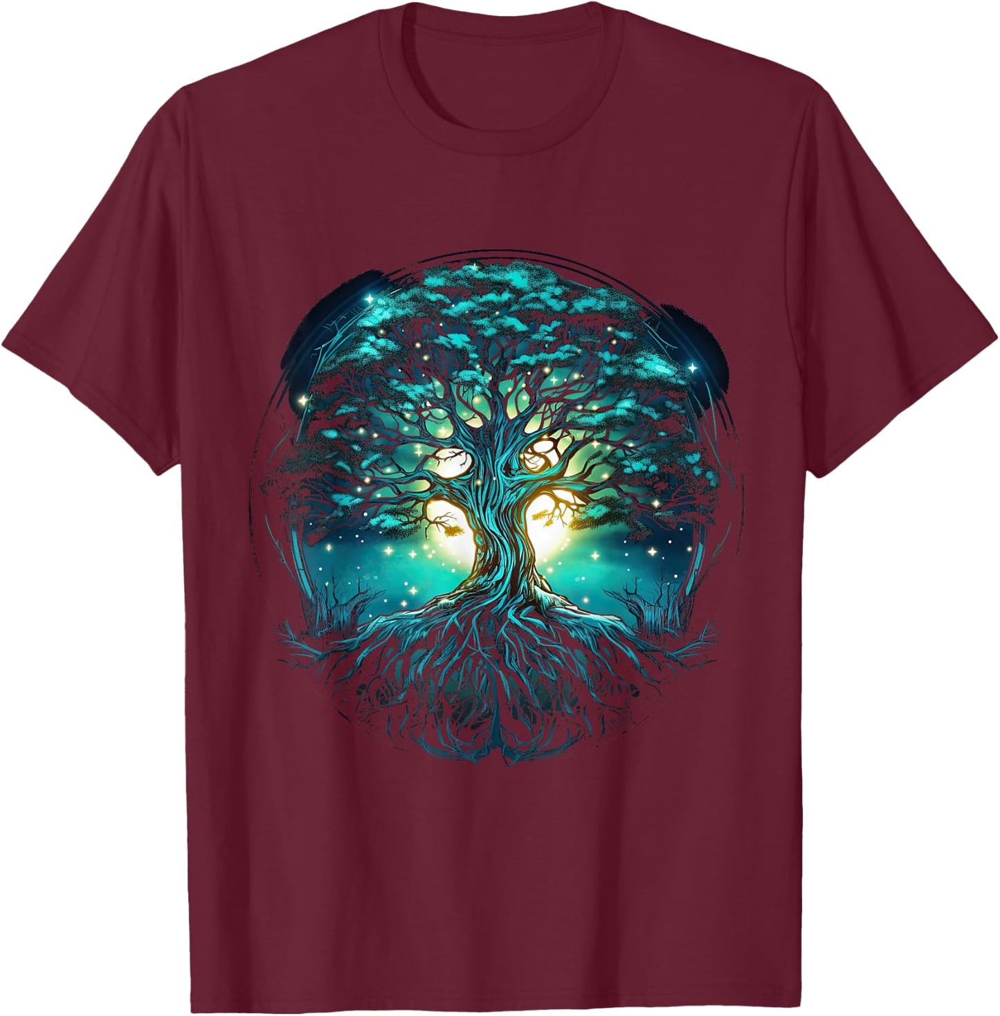 Tree of Life Viking Midgard Thor Walhalla T-Shirt - T-Shirt | Maroon