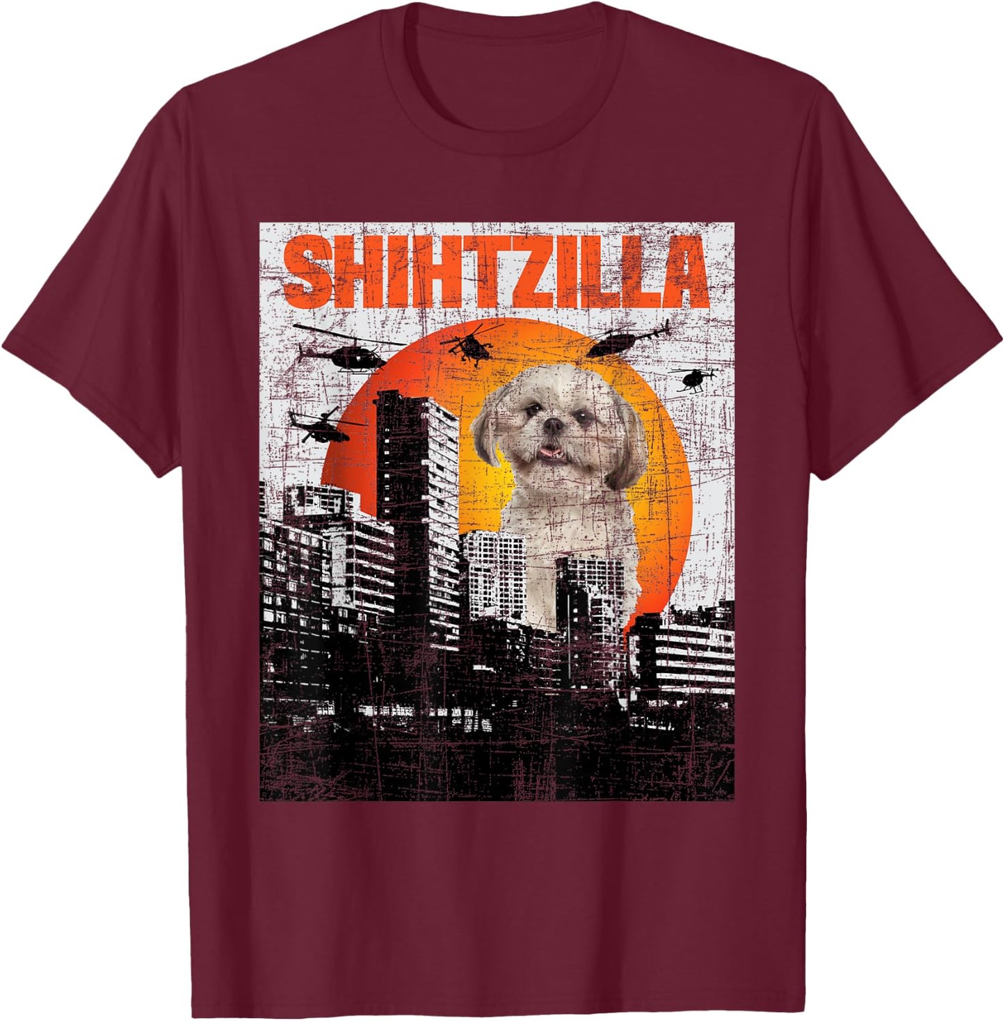 Shihtzilla - Shih Tzu Lover Animal Lover Dog Trainer Breeder T-Shirt - T-Shirt | Maroon
