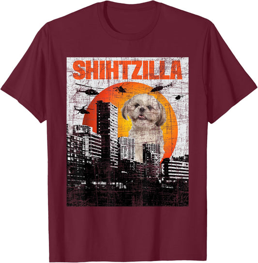 Shihtzilla - Shih Tzu Lover Animal Lover Dog Trainer Breeder T-Shirt - T-Shirt | Maroon