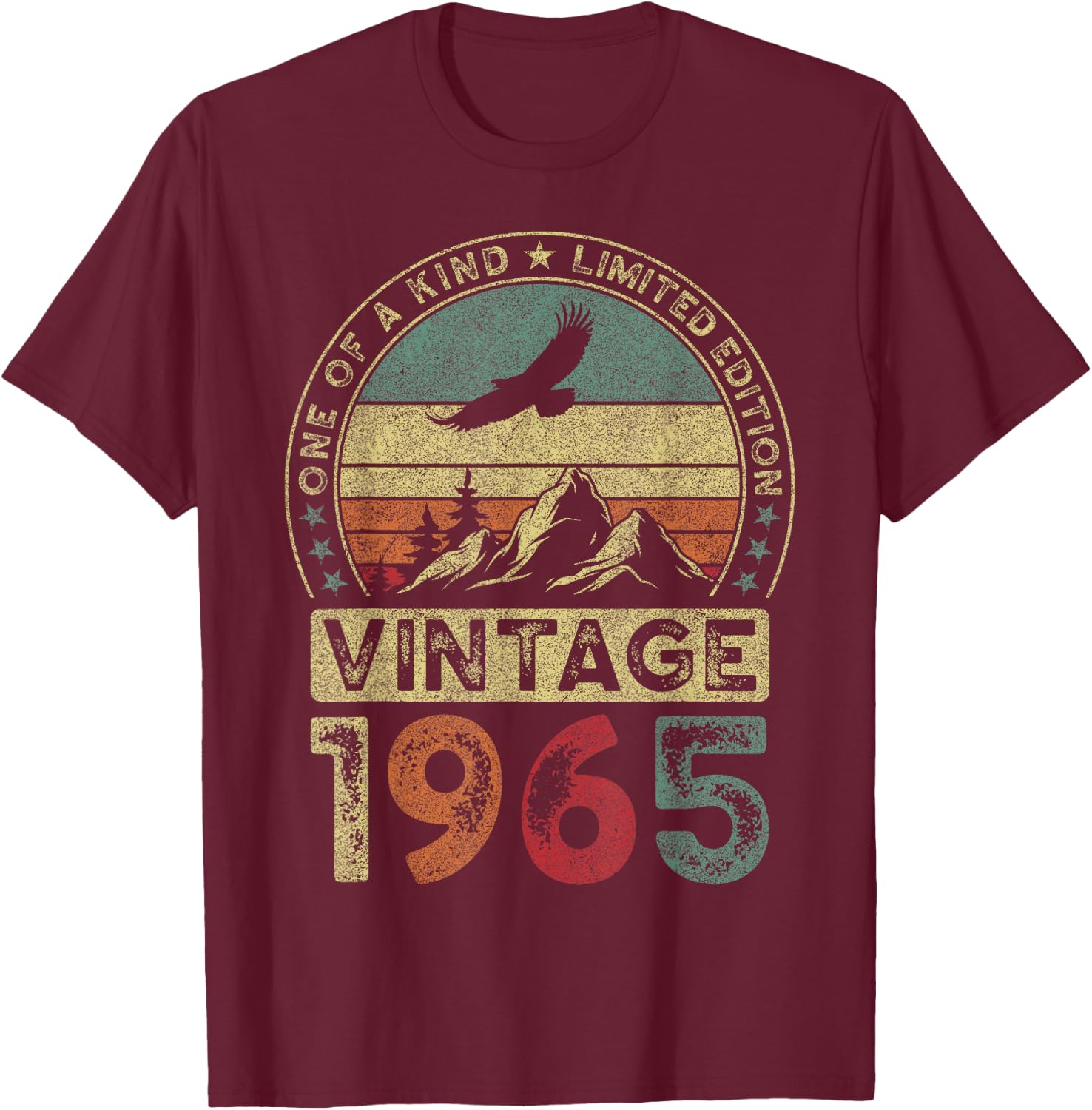 Vintage 1965 Limited Edition 60th Birthday 60 Years T-Shirt - T-Shirt | Maroon