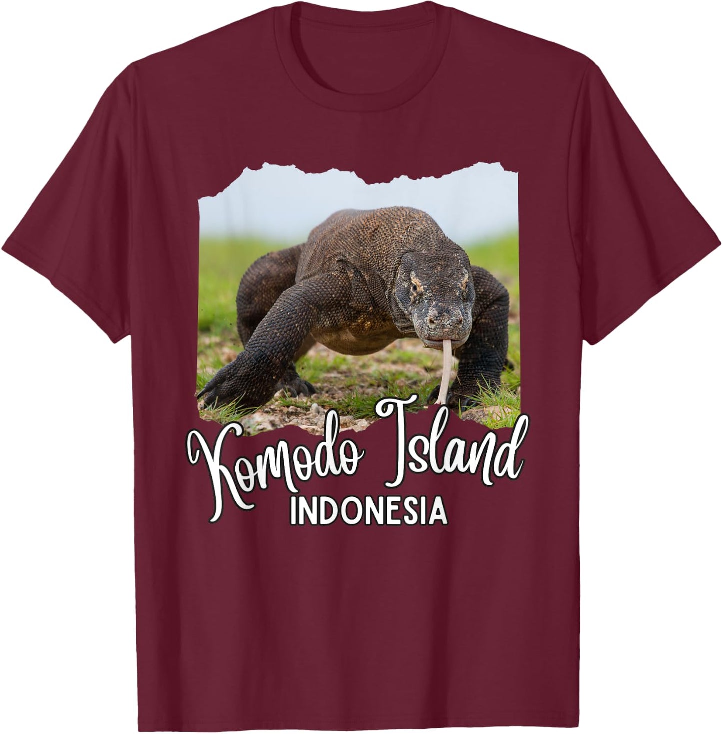 Komodo Island Indonesia / Komodo Island Komodo Dragon T-Shirt - T-Shirt | Maroon