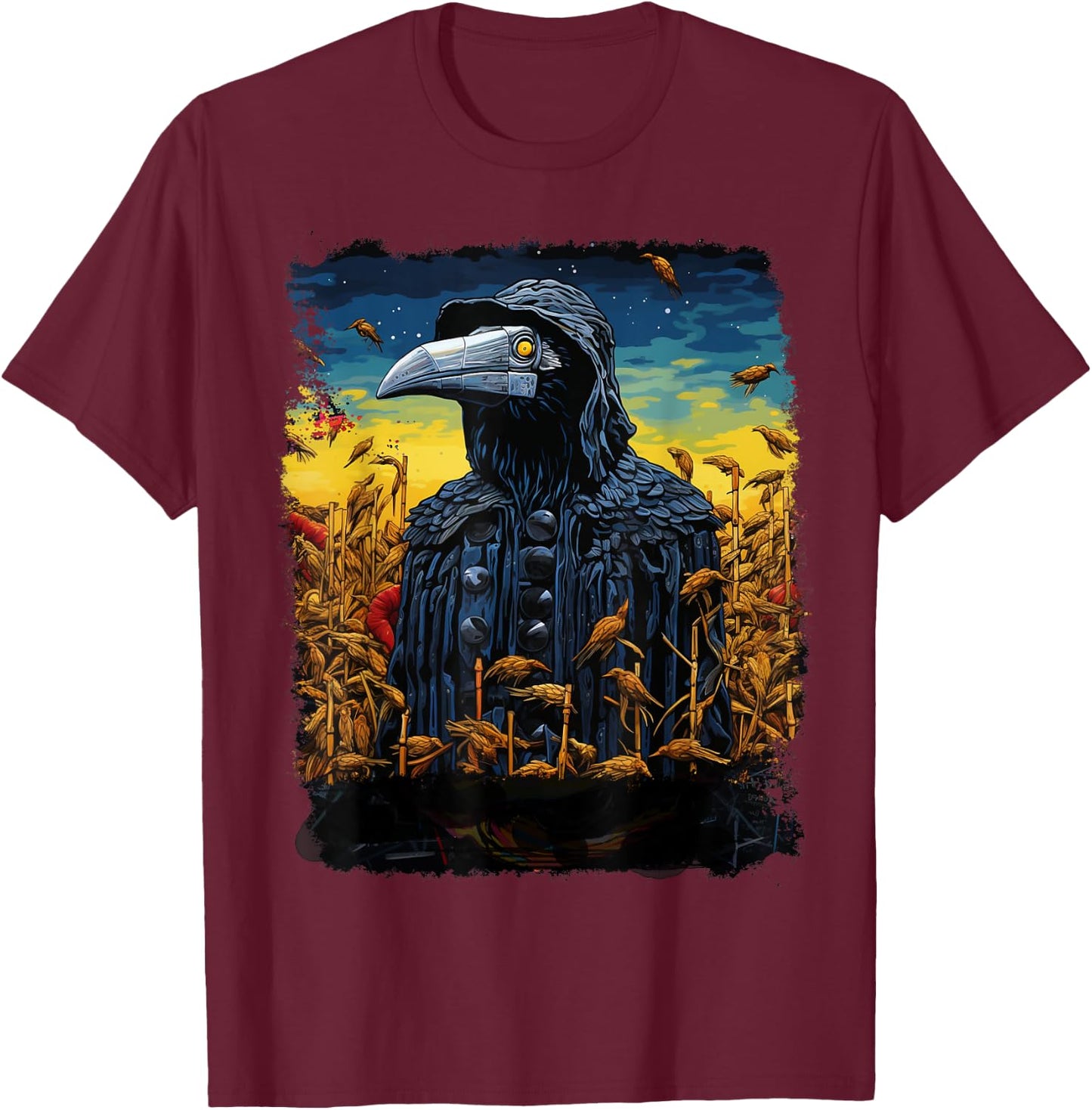 Halloween Plague Doctor T-Shirt - T-Shirt | Maroon
