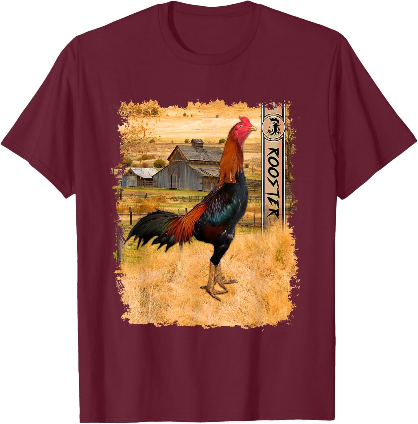 Vintage Rooster Cock Chicken Fight Enthusiast T-Shirt - T-Shirt | Maroon