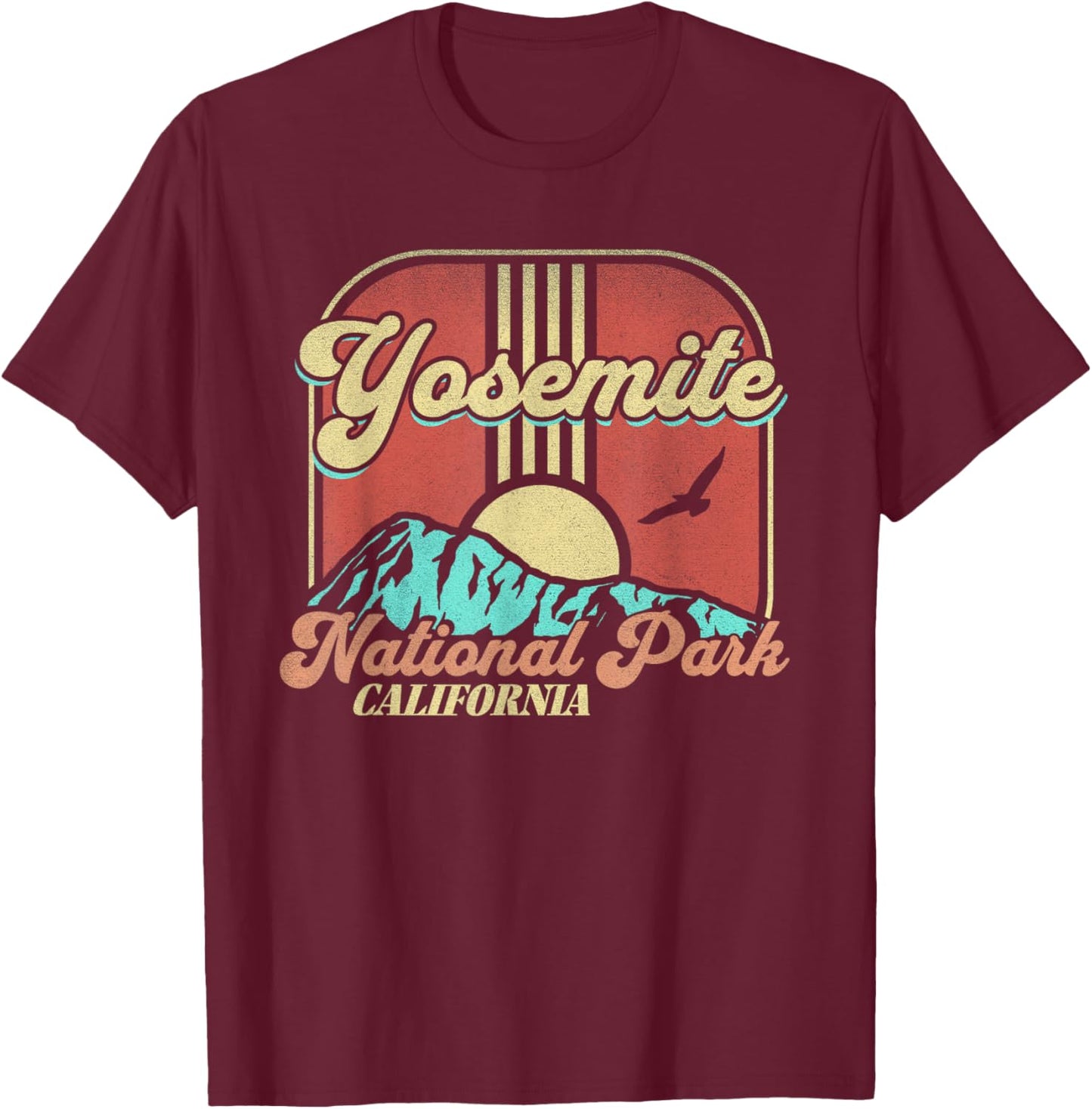 Yosemite National Park T-Shirt - T-Shirt | Maroon