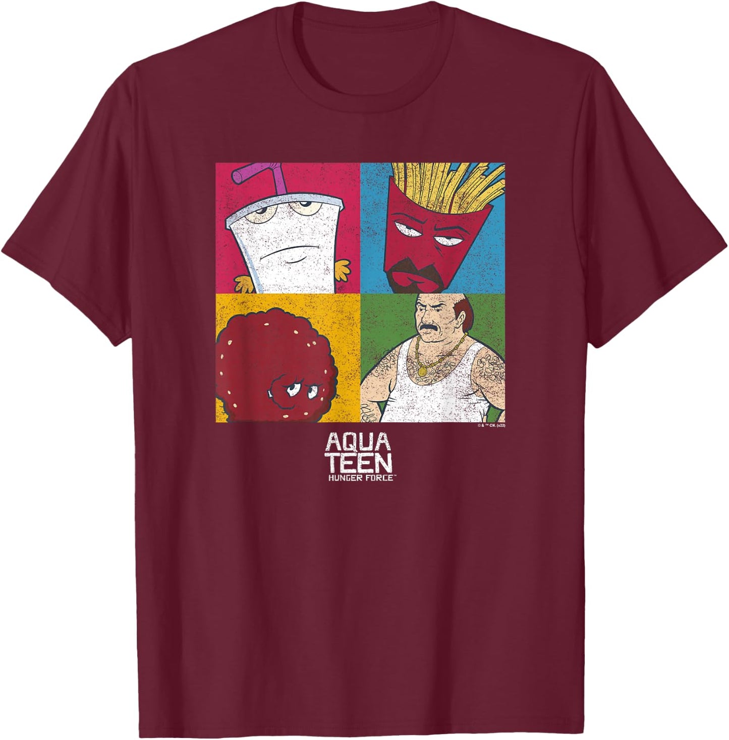 Aqua Teen Hunger Force Character Panels T-Shirt - T-Shirt | Maroon