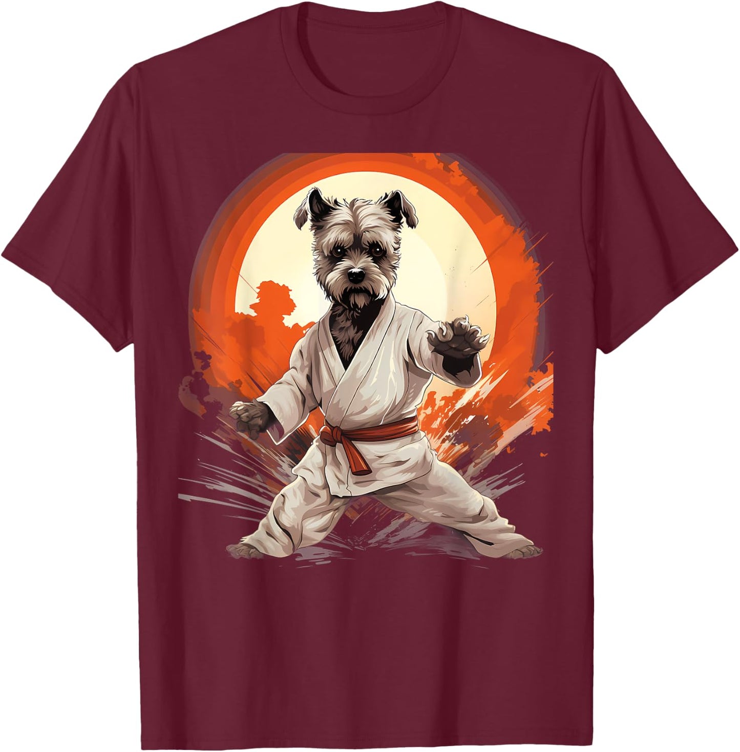 MMA Miniature Schnauzer Dog Karate Men Women Kids T-Shirt - T-Shirt | Maroon