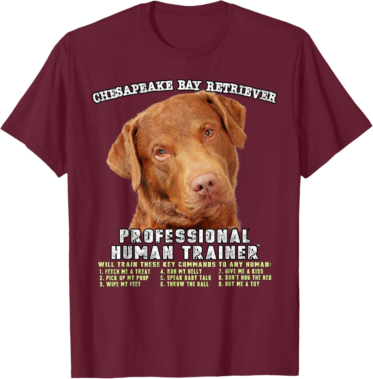 Kitana Chesapeake Bay Retriever Professional Human Trainer T-Shirt - T-Shirt | Maroon