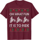 Dirt Bike It Is to Ride Ugly Vintage Christmas Apparel T-Shirt - T-Shirt | Maroon