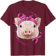 Pig Breast Cancer Awareness Pink Bandana Cancer Survivor T-Shirt - T-Shirt | Maroon