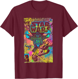 Star Wars Classic The Mighty Vader Vintage Comic Book Cover T-Shirt - T-Shirt | Maroon