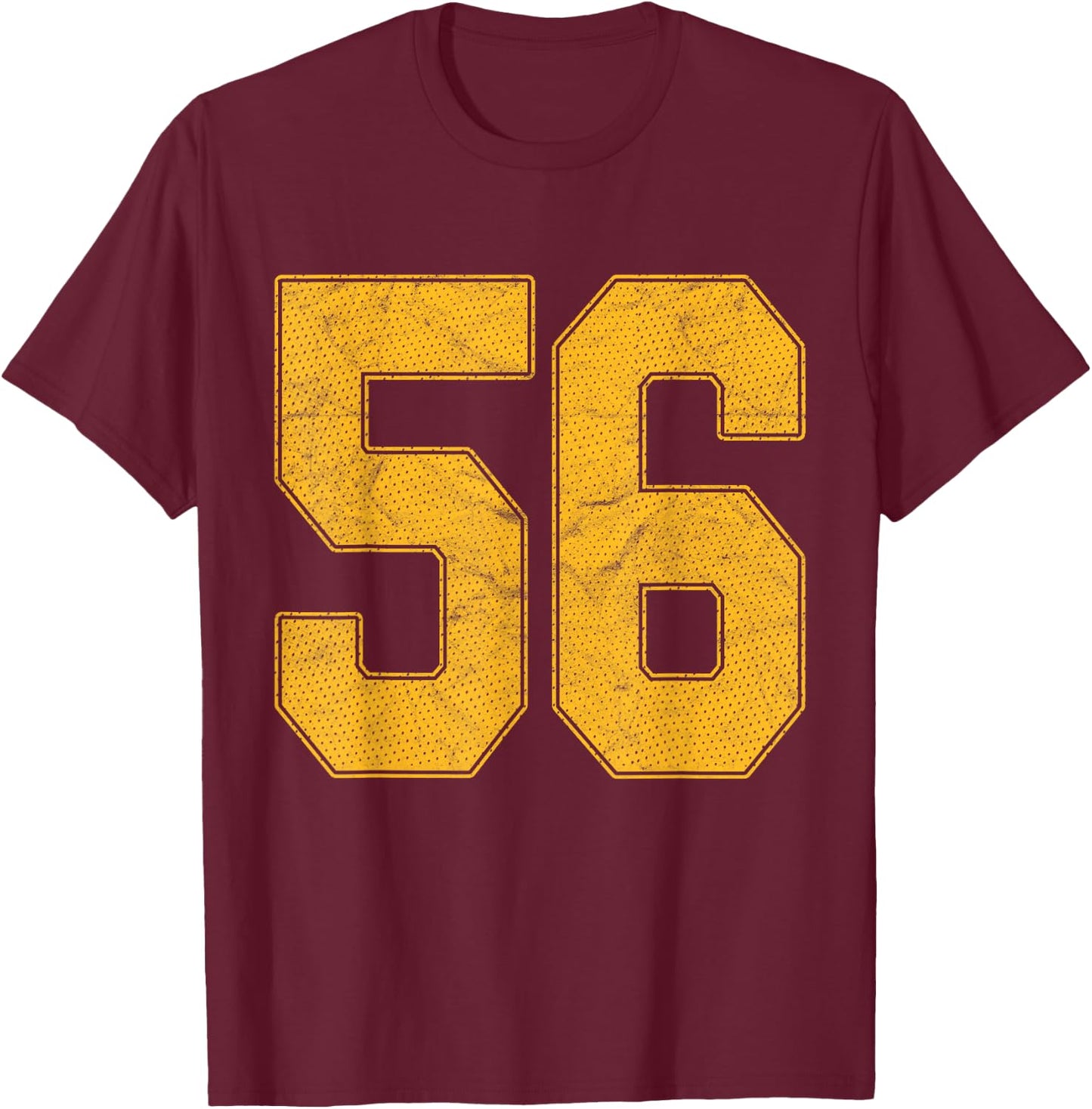 Number 56 Numbered Uniform Sports Team Jersey 56th Birthday T-Shirt - T-Shirt | Maroon
