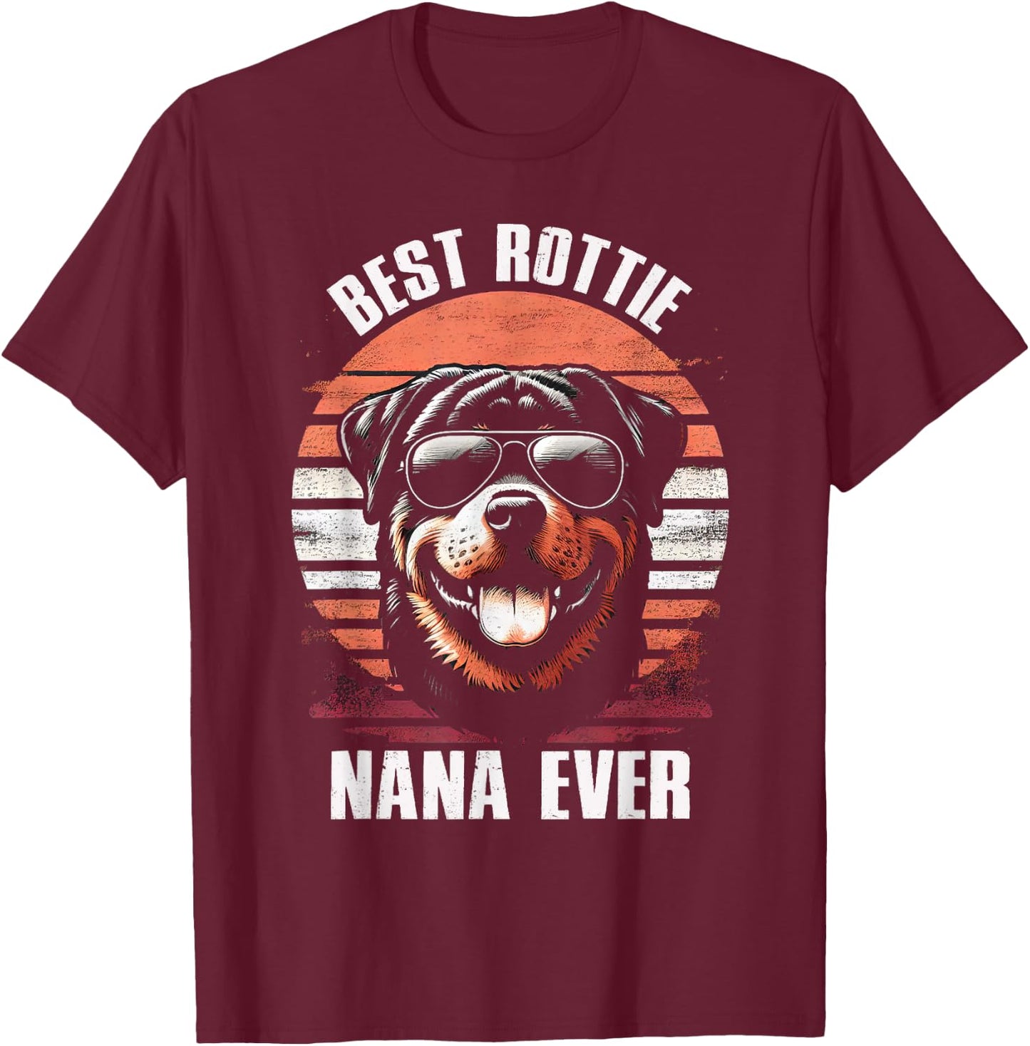 Best Rottie Nana Ever Rottweiler Dog Vintage Women Kids T-Shirt - T-Shirt | Maroon