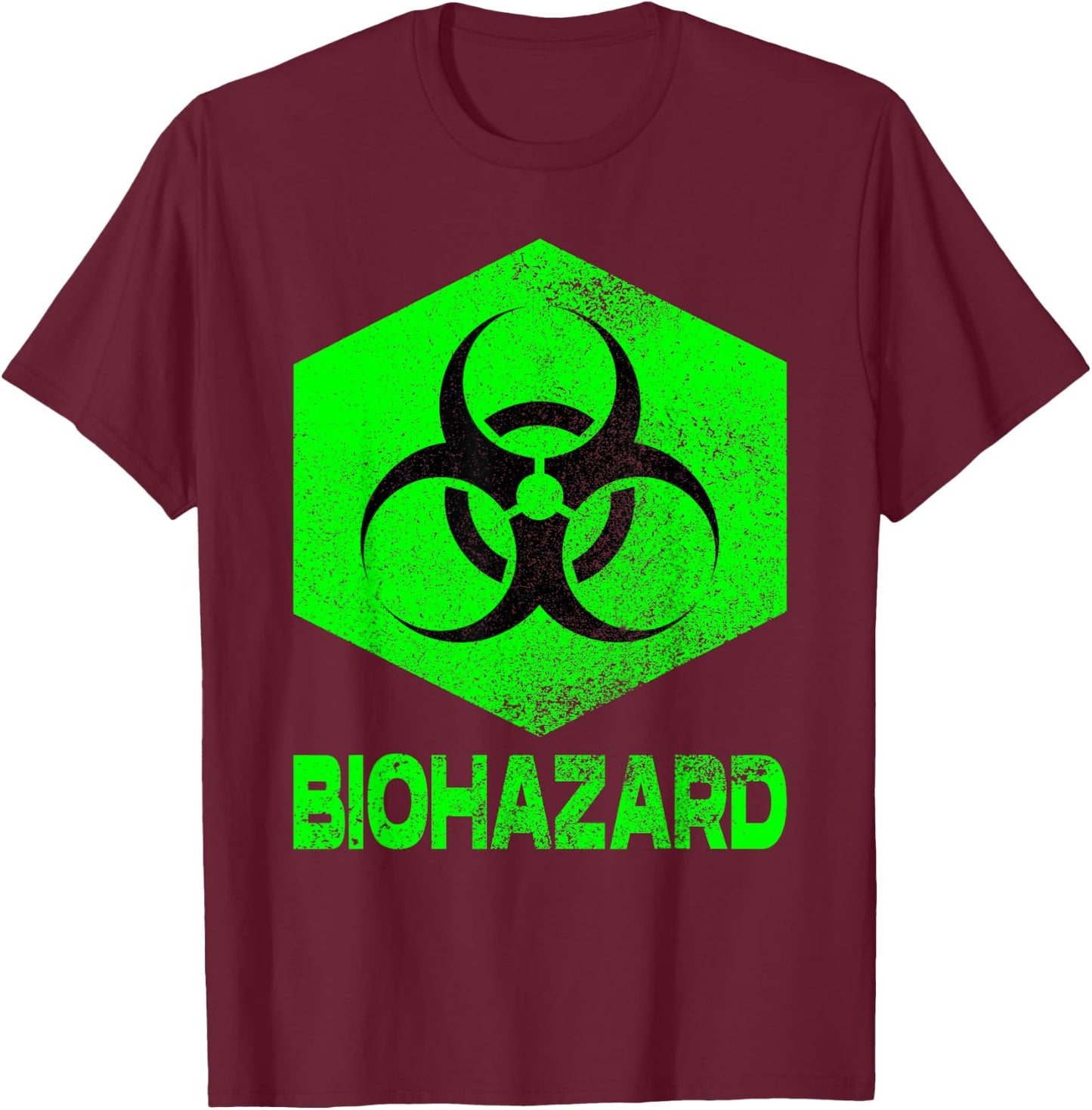 Novelty Graphic Design of Biohazard Women T-Shirt - T-Shirt | Maroon