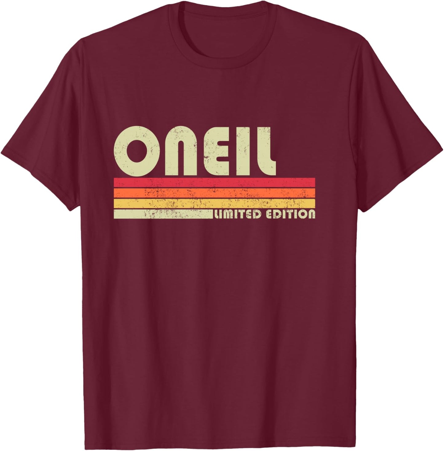 ONEIL Surname Funny Retro Vintage 80s 90s Gifts Men Women T-Shirt - T-Shirt | Maroon