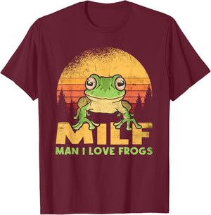 Man I Love Frogs Funny Frog Quote Amphibian Lovers T-Shirt - T-Shirt | Maroon