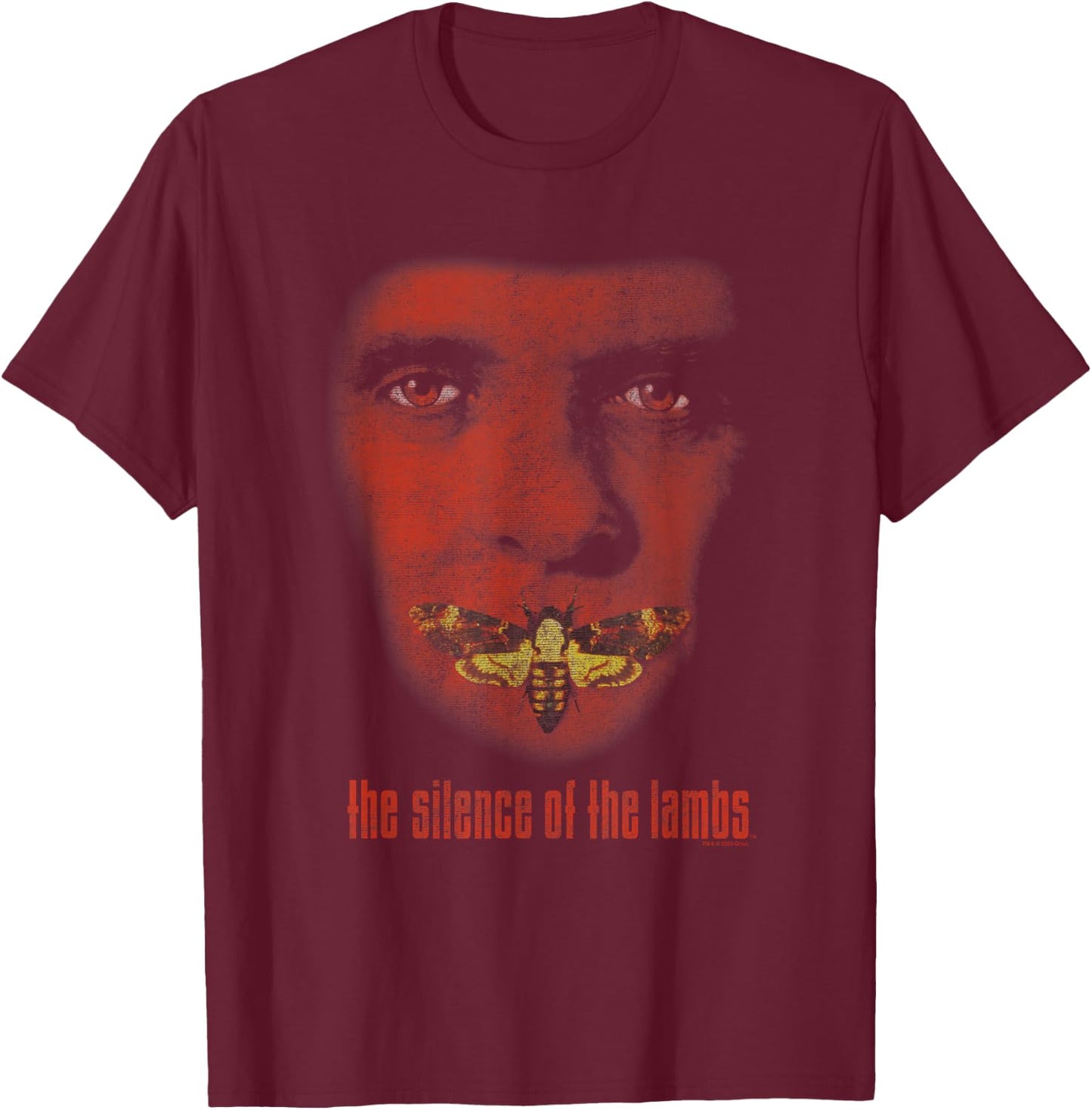 The Silence Of The Lambs Hannibal Lecter Red Gradient Poster T-Shirt - T-Shirt | Maroon