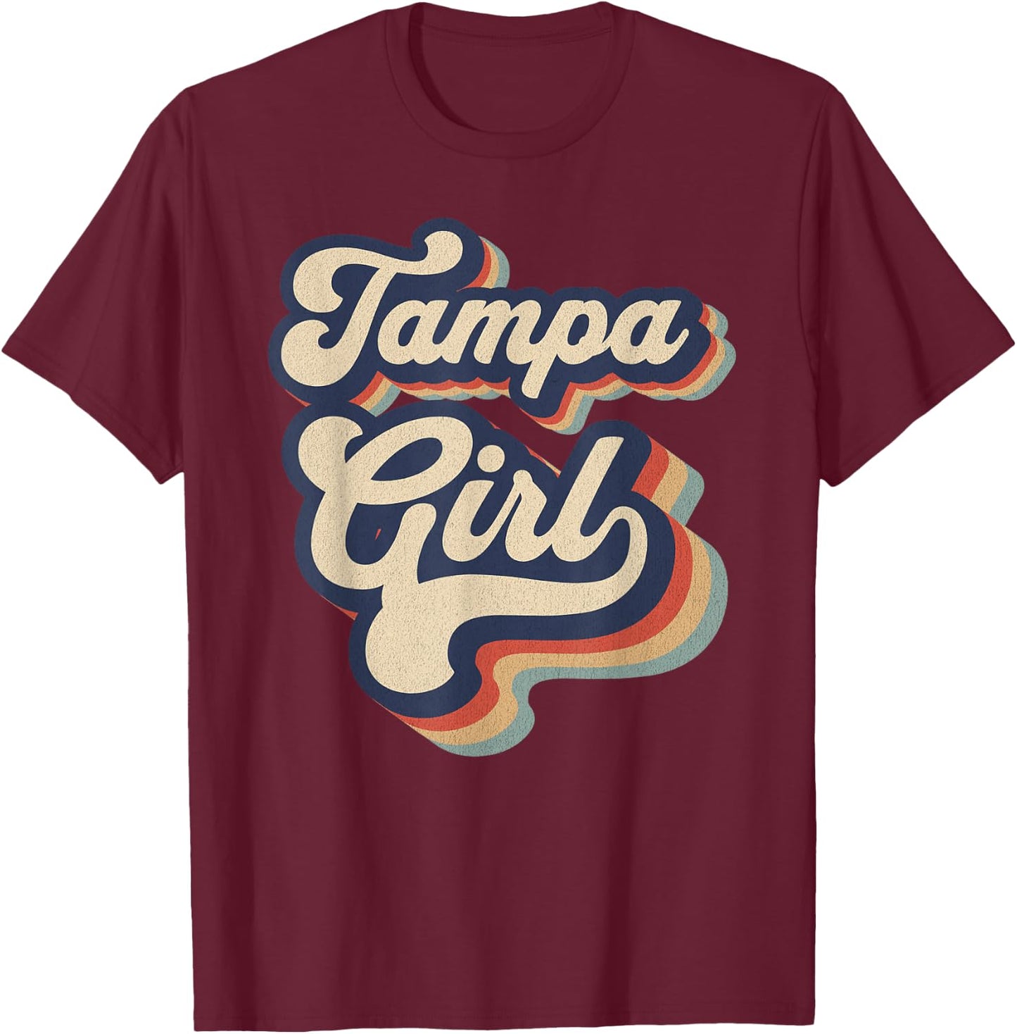 Vintage Design For Girls From Tampa Florida T-Shirt - T-Shirt | Maroon