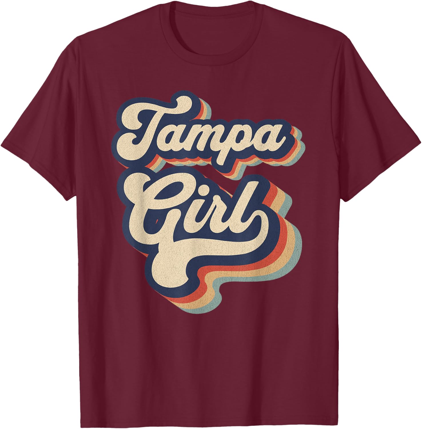 Vintage Design For Girls From Tampa Florida T-Shirt - T-Shirt | Maroon