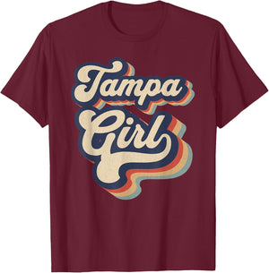 Vintage Design For Girls From Tampa Florida T-Shirt - T-Shirt | Maroon