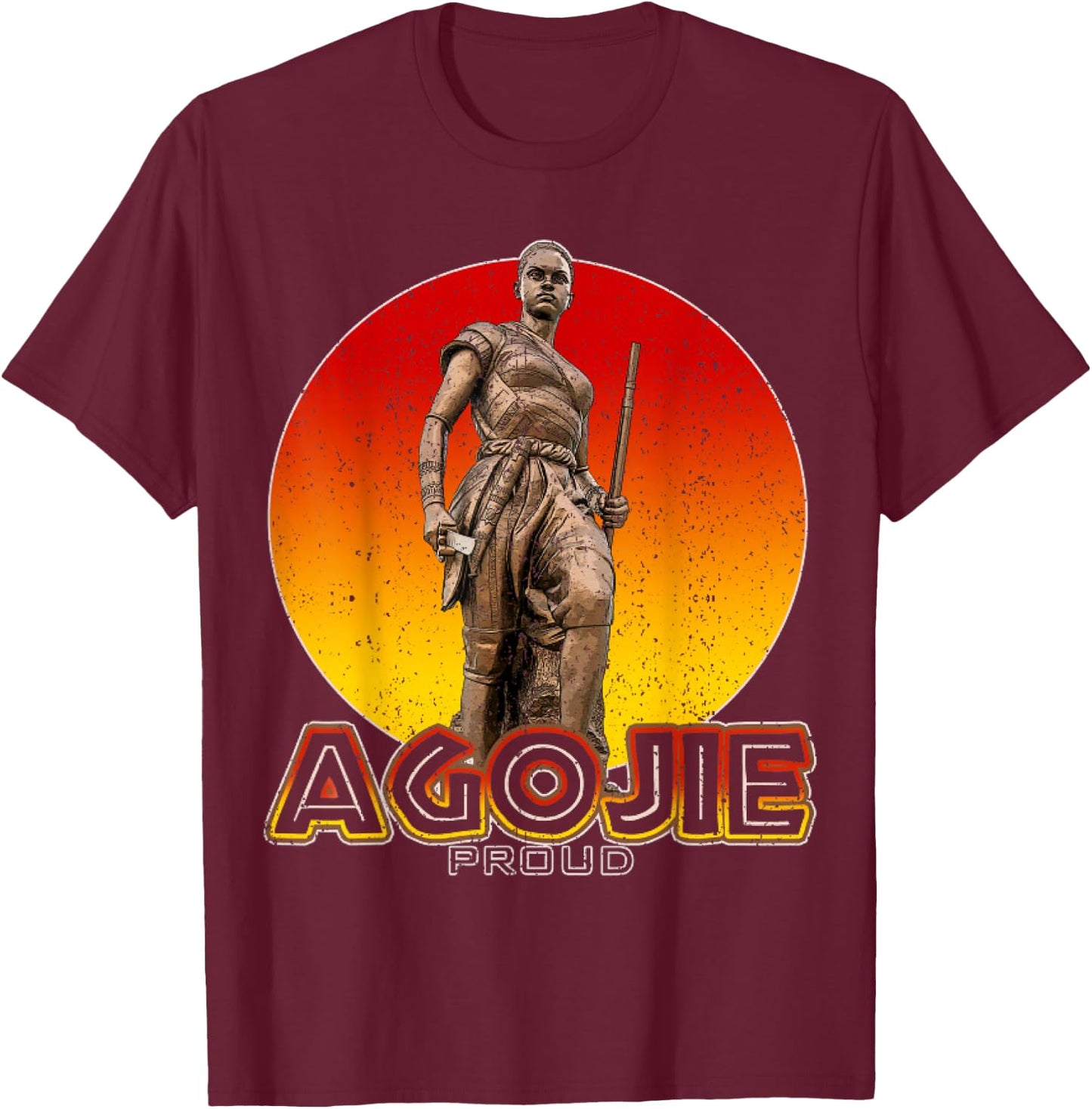 Vintage Agojie From Dahomey As Featured In The Woman King T-Shirt - T-Shirt | Maroon