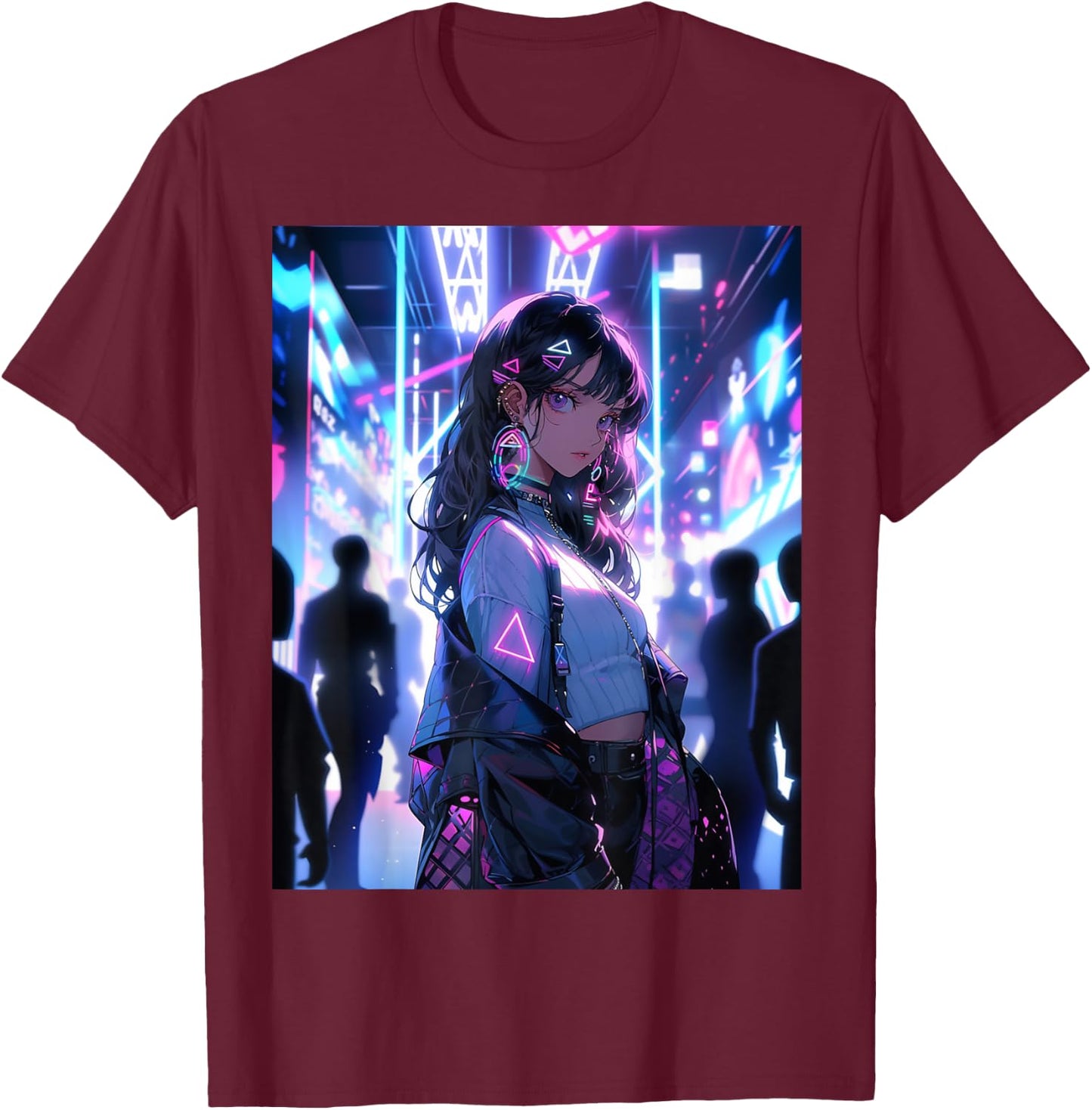 Kawaii Anime Girl Waifu Otaku - Japanese Aesthetic T-Shirt - T-Shirt | Maroon