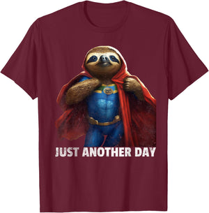 Funny Men's Sloth Flash T-Shirt - T-Shirt | Maroon