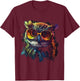 Owl Artwork - Animal Glasses Colourful Bird Art Owl T-Shirt - T-Shirt | Maroon