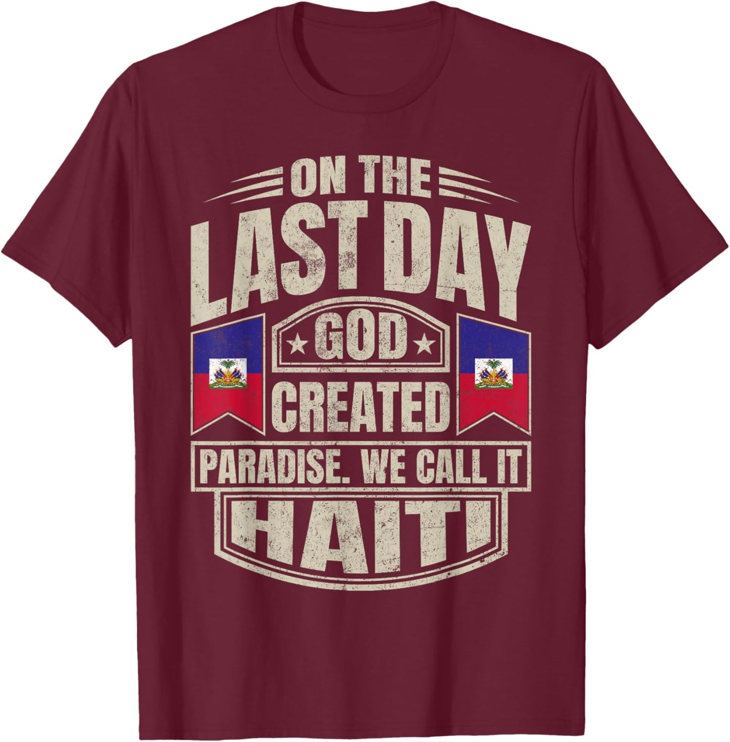 Haitian Men & Women Haiti T-Shirt - T-Shirt | Maroon