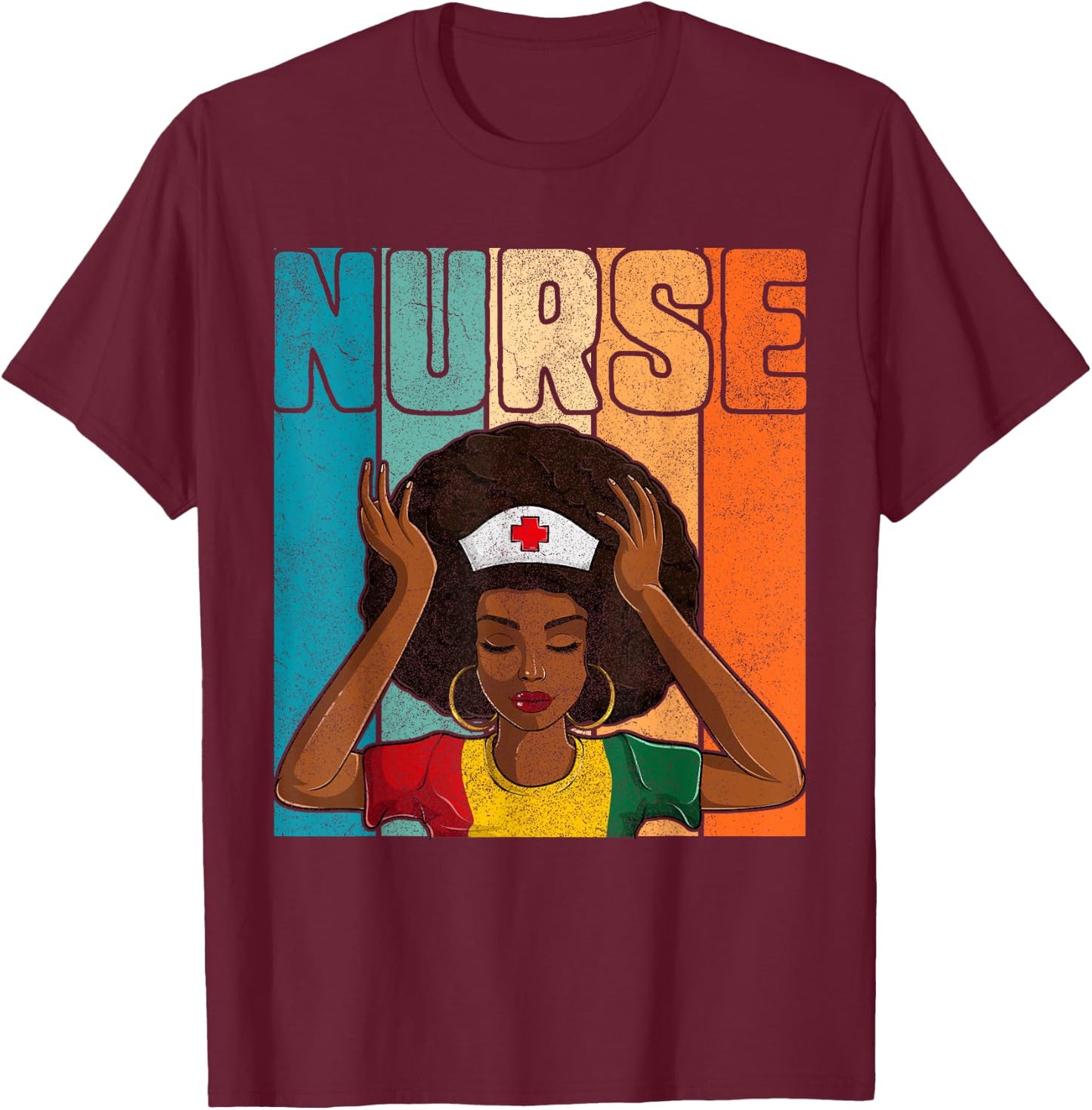 Black History Month T Shirts Women, Black Juneteenth Nurse T-Shirt - T-Shirt | Maroon