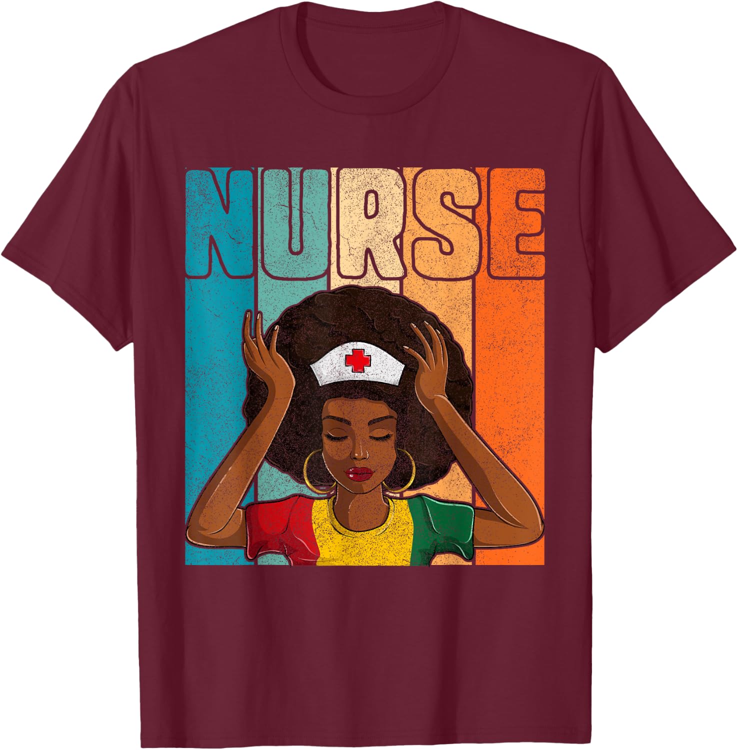 Black History Month T Shirts Women, Black Juneteenth Nurse T-Shirt - T-Shirt | Maroon