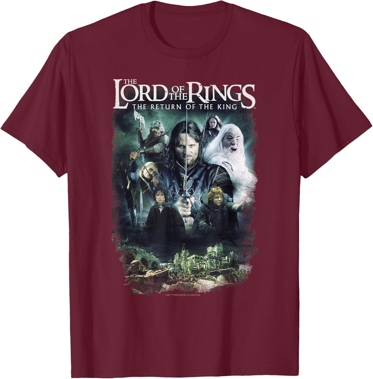 The Lord of The Rings The Return of The King Iconic Poster T-Shirt - T-Shirt | Maroon