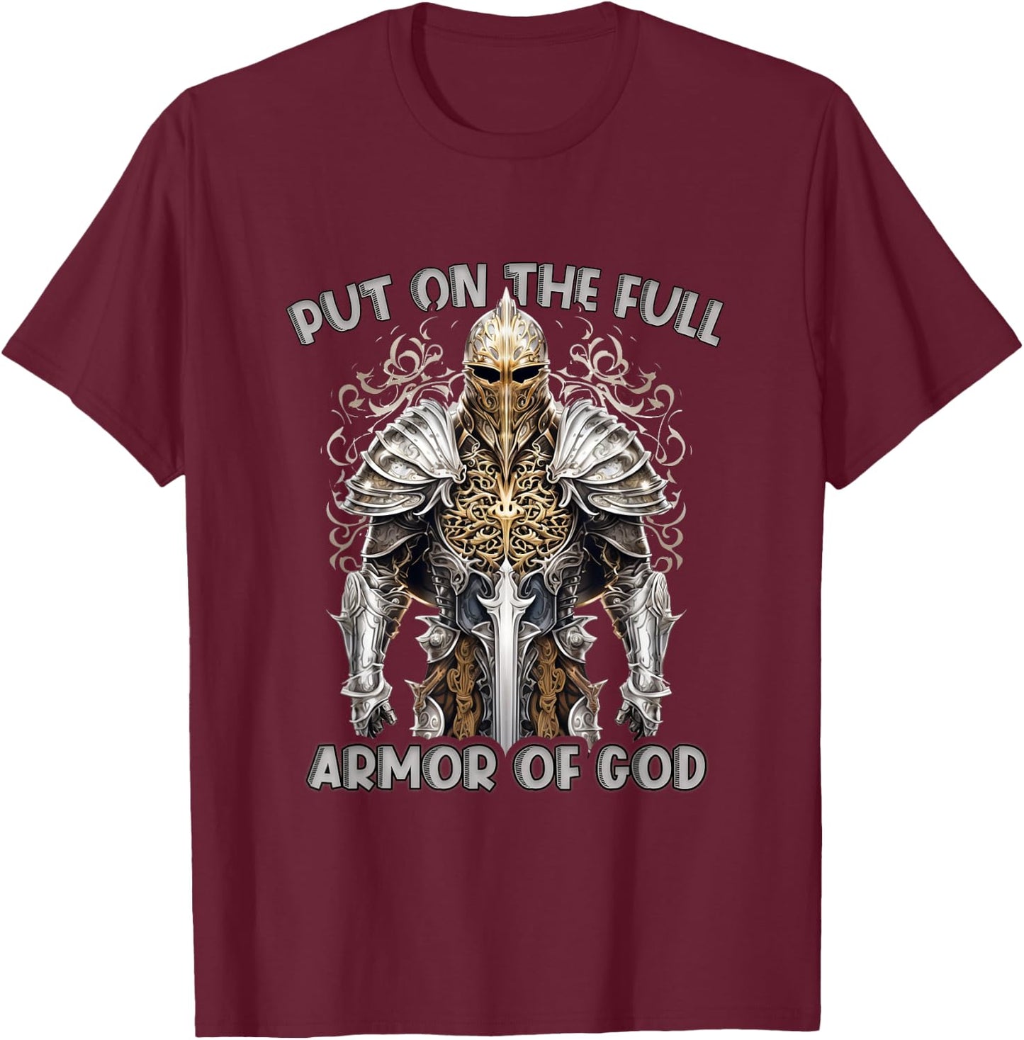 Armor of God Christian Bible Verse Religious T-Shirt - T-Shirt | Maroon
