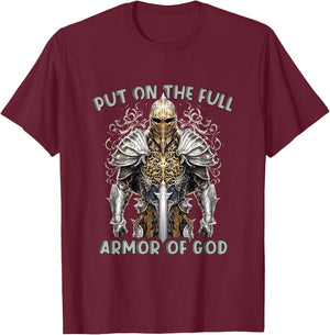 Armor of God Christian Bible Verse Religious T-Shirt - T-Shirt | Maroon