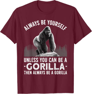 Funny Gorilla Art Women Primate Animal Gorilla Lover T-Shirt - T-Shirt | Maroon